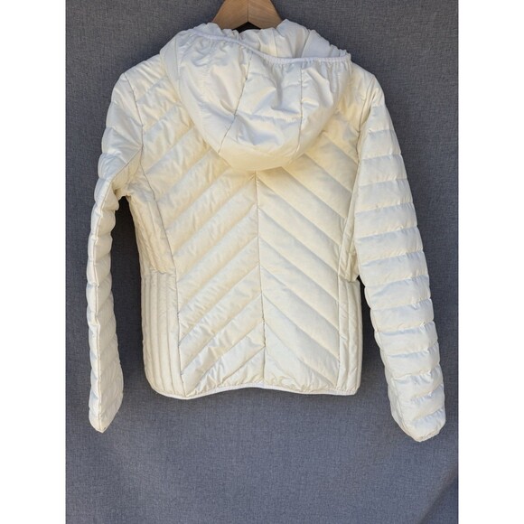 Michael Kors Womens Small Cream Down Fill Packable Winter Hooded Puffer Jacket - Picture 8 of 10